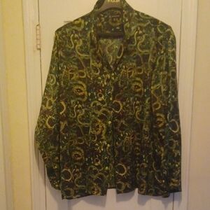 Mens INC Green Paisley Shirt. Sz XXL